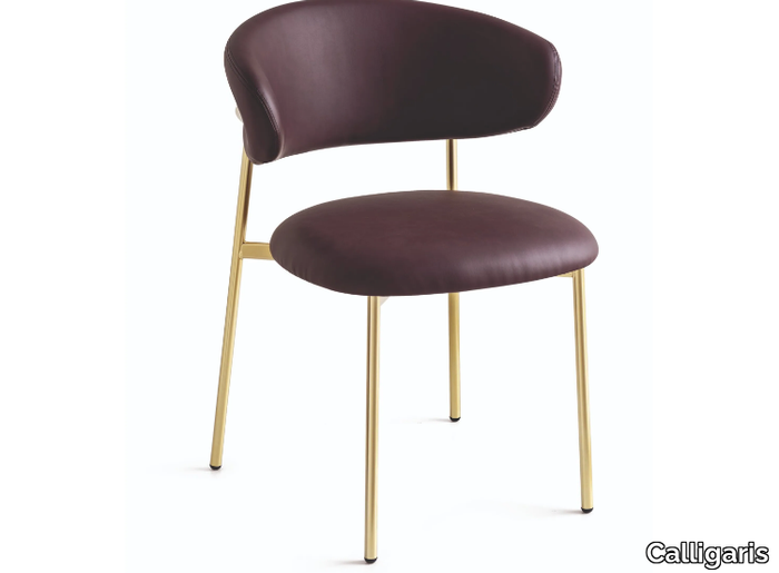 OLEANDRO - Upholstered leather chair open back _ Calligaris