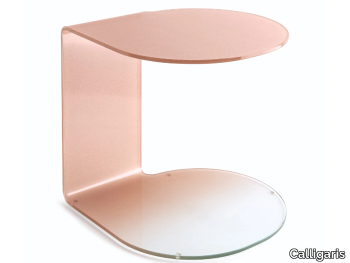 MERIAN - Screen printed glass side table _ Calligaris