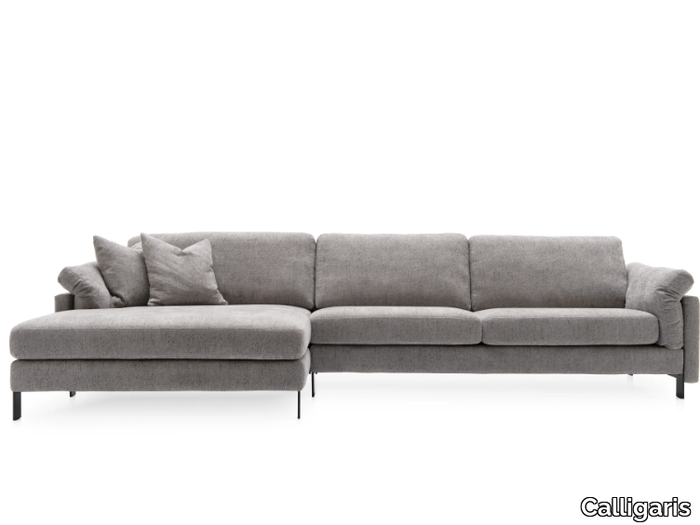 MERIDIEN - Fabric sofa with chaise longue _ Calligaris