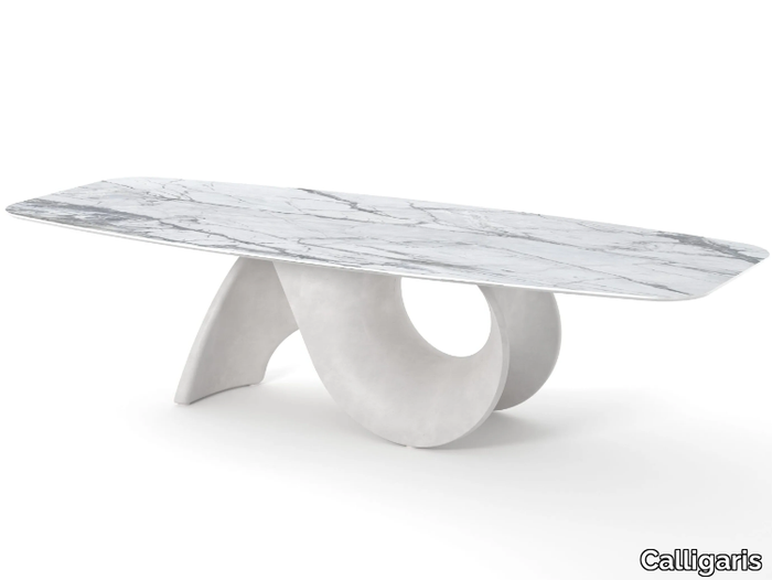 SEASHELL - Table with ceramic top and concrete base _ Calligaris