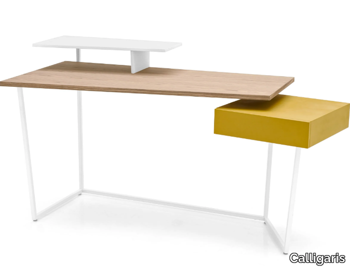 LAYERS - Wood veneer writing desk _ Calligaris