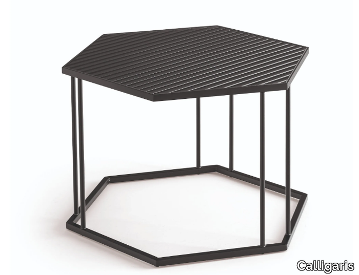 RENEE - Hexagonal metal coffee table for living room _ Calligaris