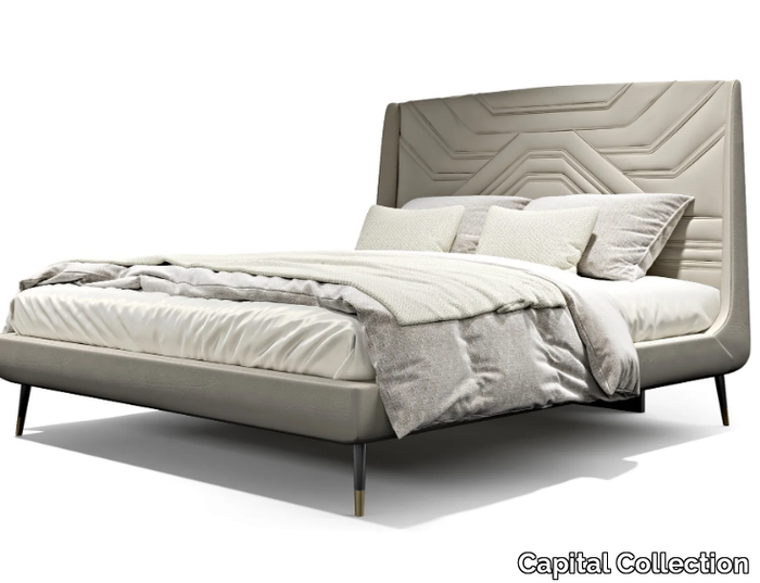 AMÈLIE - Fabric double bed with upholstered headboard _ Capital Collection