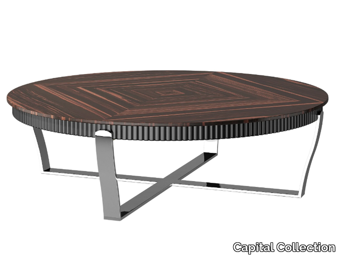 ARISTO XL - Low round steel and wood coffee table _ Capital Collection