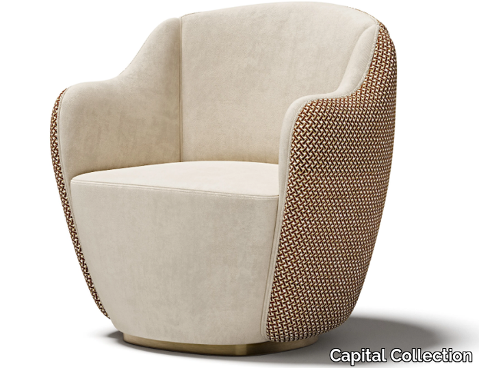 AUDREY M - Upholstered fabric armchair with armrests _ Capital Collection