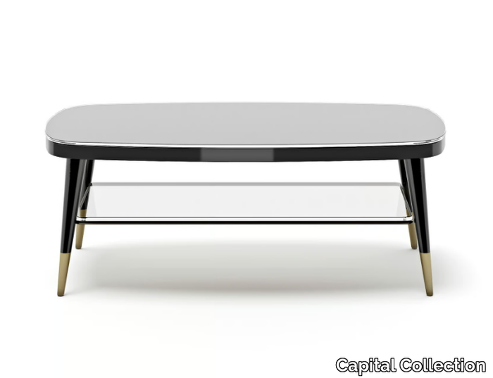 BLACK TIE E120 - Rectangular lacquered glass coffee table for living room _ Capital Collection