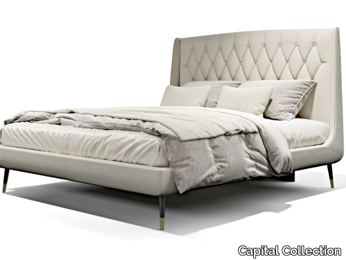 CLAIRE - Fabric double bed with tufted headboard _ Capital Collection