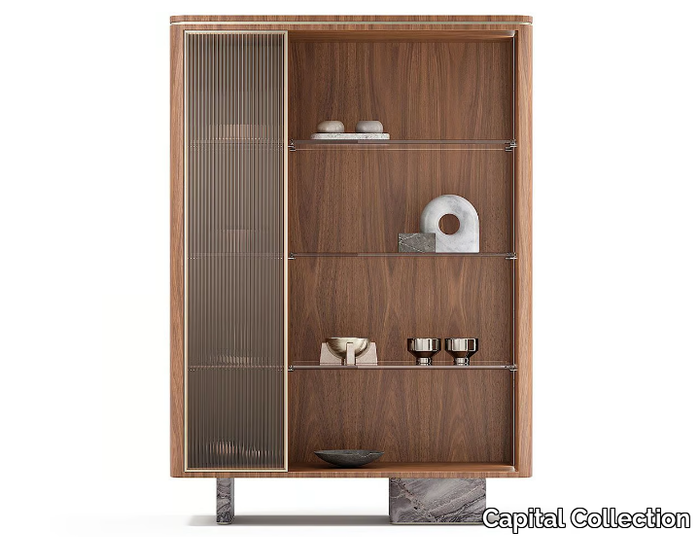 AURELIA - Wood and glass highboard with doors _ Capital Collection