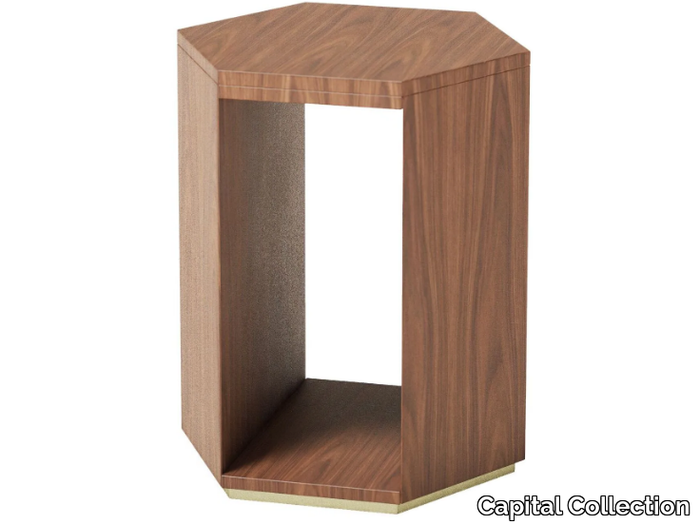 DEDALO - Hexagonal wooden high side table _ Capital Collection