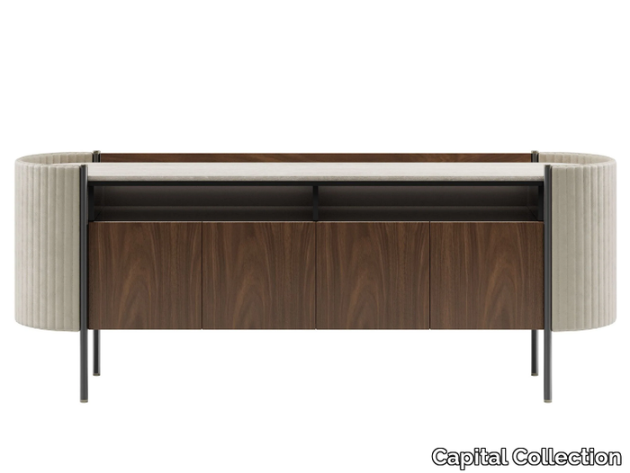 KARIN - Wooden sideboard with doors and marble top _ Capital Collection