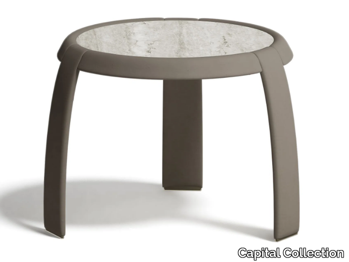 OMEGA - Round marble high side table _ Capital Collection