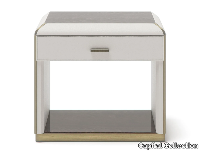 ORION L - Rectangular wooden bedside table with drawers _ Capital Collection