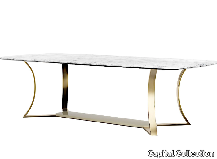 MUST R - Rectangular marble and metal table _ Capital Collection