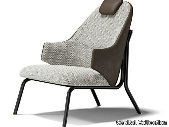 DIVA - Upholstered fabric armchair with headrest _ Capital Collection