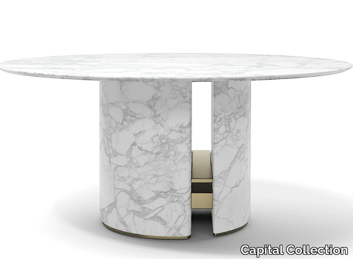 ERCOLE - Round marble dining table _ Capital Collection