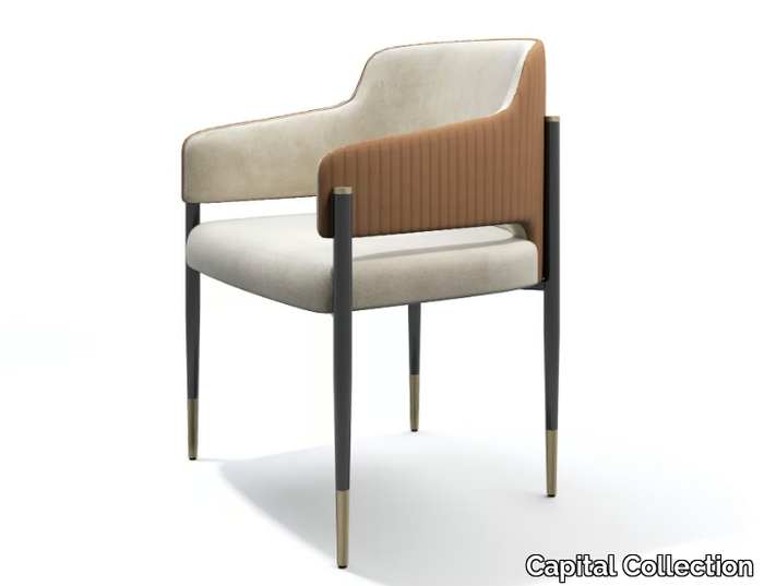 GIULIETTE - Upholstered fabric chair with armrests _ Capital Collection