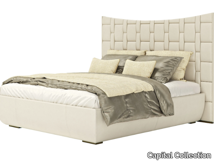 JUBILEE L - Leather king size bed with upholstered headboard _ Capital Collection