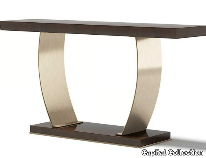 KARAMEL - Rectangular steel and wood console table _ Capital Collection