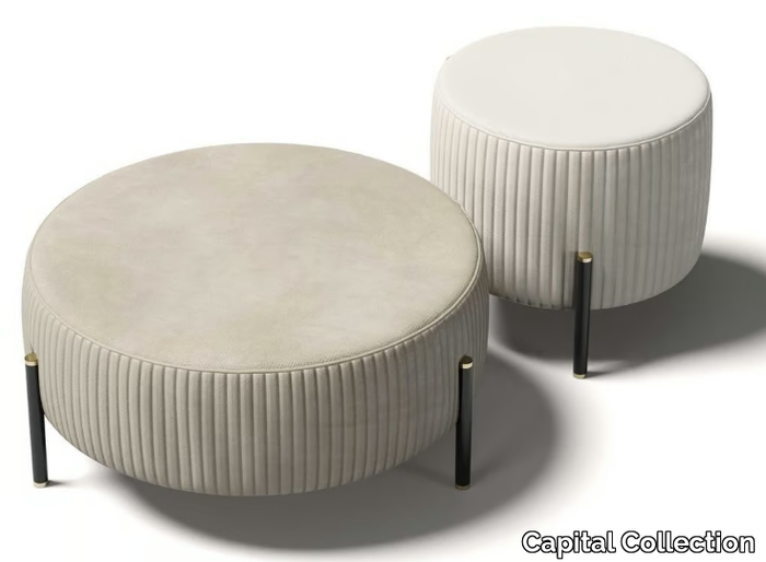 TOULOUSE .90 - Upholstered round fabric pouf _ Capital Collection