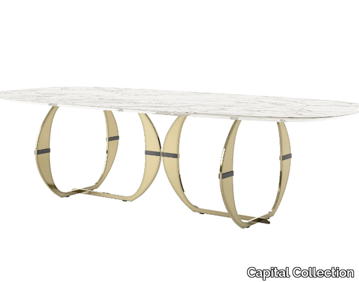 CONVIVIO - Oval marble dining table _ Capital Collection