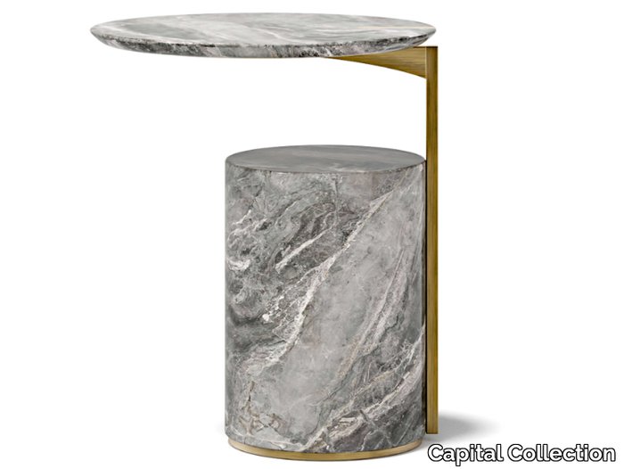 HUGO - Round marble high side table _ Capital Collection