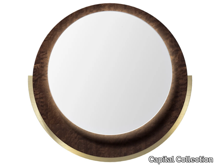 RONDÒ D100 - Round framed wall-mounted wooden mirror _ Capital Collection