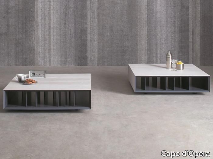 NONSTOP - Coffee table for living room with integrated magazine rack _ Capo d’Opera