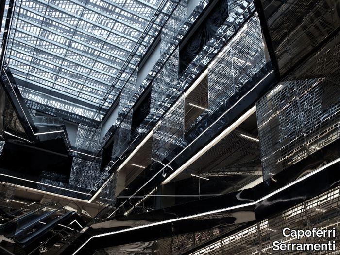 Glass room divider - Decorated glass _ Capoferri Serramenti