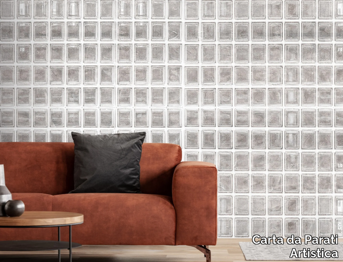 CUBI DI VETRO - Check washable vinyl wallpaper _ Carta da Parati Artistica