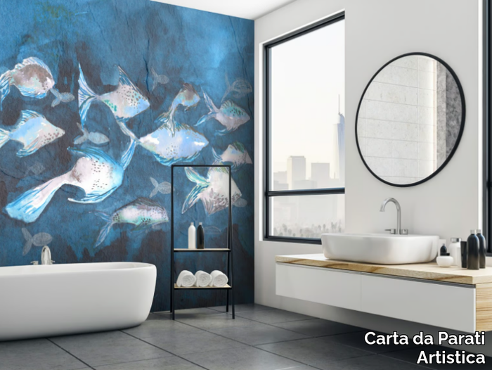 ACQUARIO - Glass-fibre bathroom wallpaper _ Carta da Parati Artistica