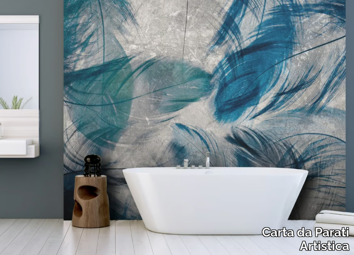 PIUME DECOR - Glass-fibre bathroom wallpaper _ Carta da Parati Artistica