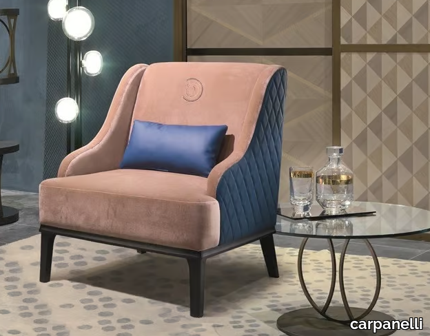 SQUARE - Bergere fabric armchair with armrests _ carpanelli