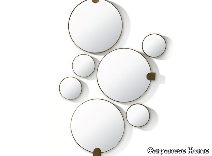 REFLEX M - S - Framed wall-mounted Satin brass mirror _ Carpanese Home