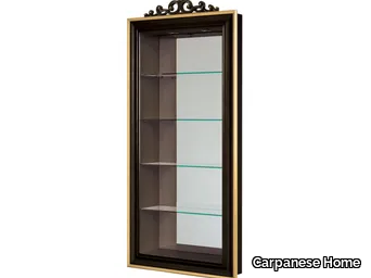 5015 - Open wood and glass bookcase with built-in lights _ Carpanese Home