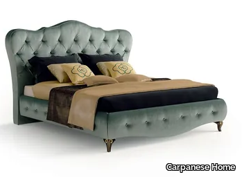 5189 - Velvet king size bed with upholstered headboard _ Carpanese Home