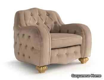 5137 - Tufted nabuk armchair with armrests _ Carpanese Home