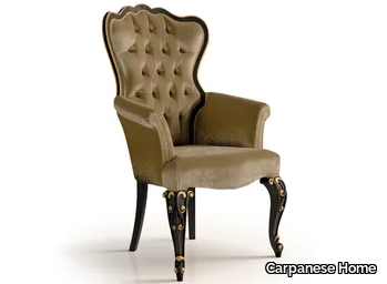 6011 - Upholstered velvet chair with armrests _ Carpanese Home