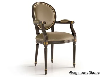 6111 - Medallion velvet chair with armrests with wooden frame _ Carpanese Home