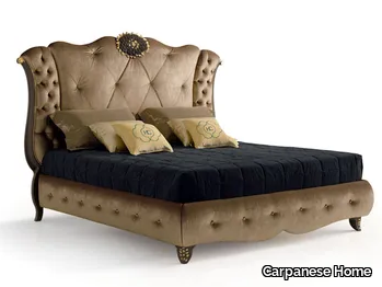 6289 - Upholstered velvet king size bed with tufted headboard _ Carpanese Home