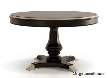 6306 - Round wooden table with 4-star base _ Carpanese Home