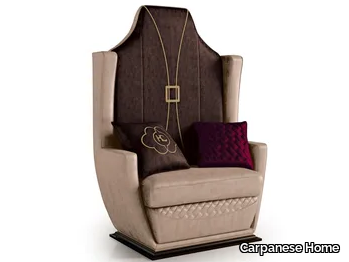7012 - High-back velvet armchair with armrests _ Carpanese Home