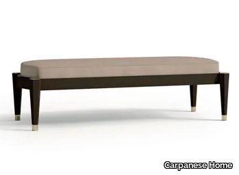 7587 - Upholstered nabuk bench and wooden base _ Carpanese Home