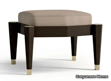 7588 - Upholstered nabuk stool with wooden structure _ Carpanese Home