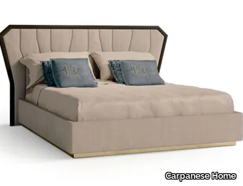 7599 - Nabuk king size bed with upholstered headboard _ Carpanese Home