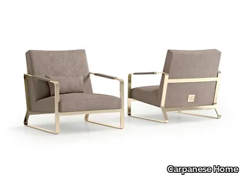 7912 - Sled base nabuk armchair with armrests _ Carpanese Home