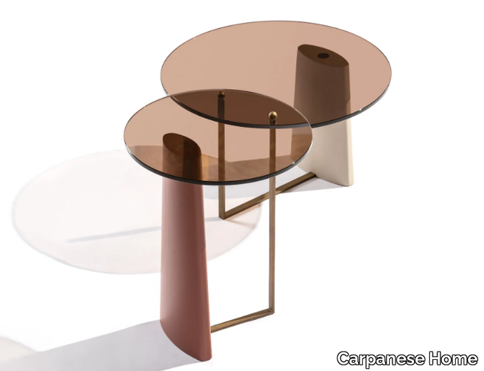 RIALTO H - L - Round glass coffee table _ Carpanese Home