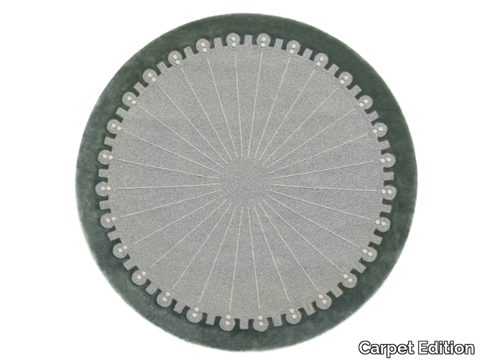 CD04 - CORNICE GRIGIA CON PUNTO GRIGIO - Handmade round wool rug _ Carpet Edition