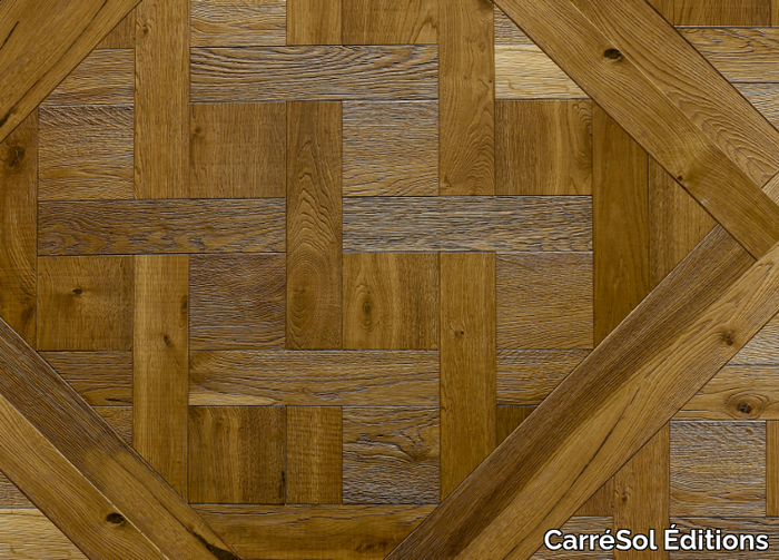 DALLES DE VERSAILLES CHÊNE SEMI-MASSIF BROWN FUMÉ - Brushed oak parquet _ CarréSol Éditions