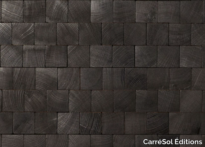 PAVÉS DE PARIS VINTAGE CHÊNE MASSIF BRÛLÉ HUILÉ - Oak wall/floor tiles _ CarréSol Éditions