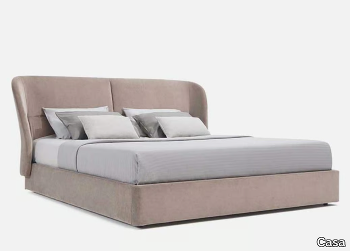 AMPOLLINO - Leather double bed with upholstered headboard _ Casa